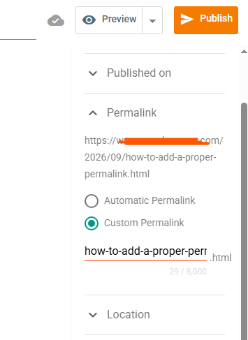 Blogger permalink